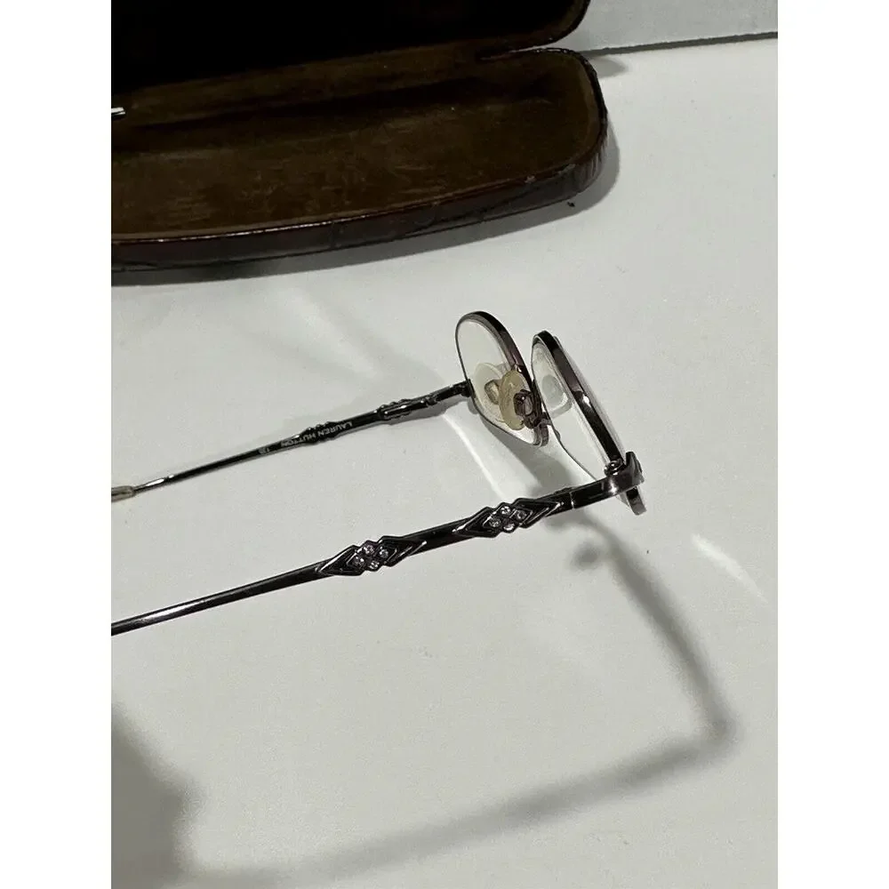 Lauren Hutton L125 Violet Eyeglasses Frames + Brown Hard Shell Case 51[]18-135MM